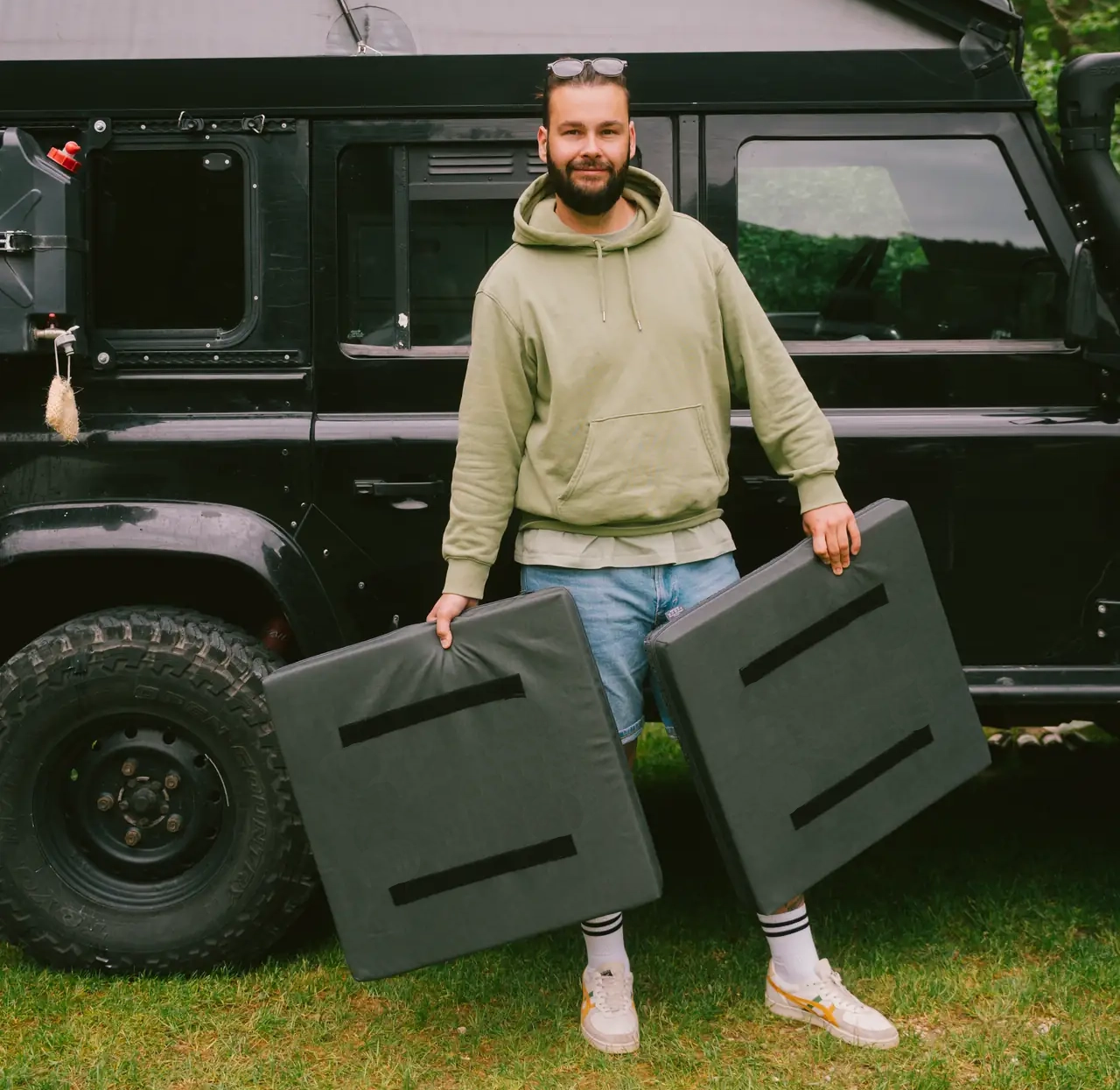 Velcro straps underneath for maximum grip